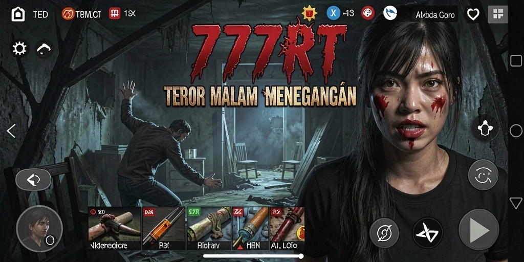 Screenshot 777RT menampilkan aksi gameplay menegangkan di dunia horor.