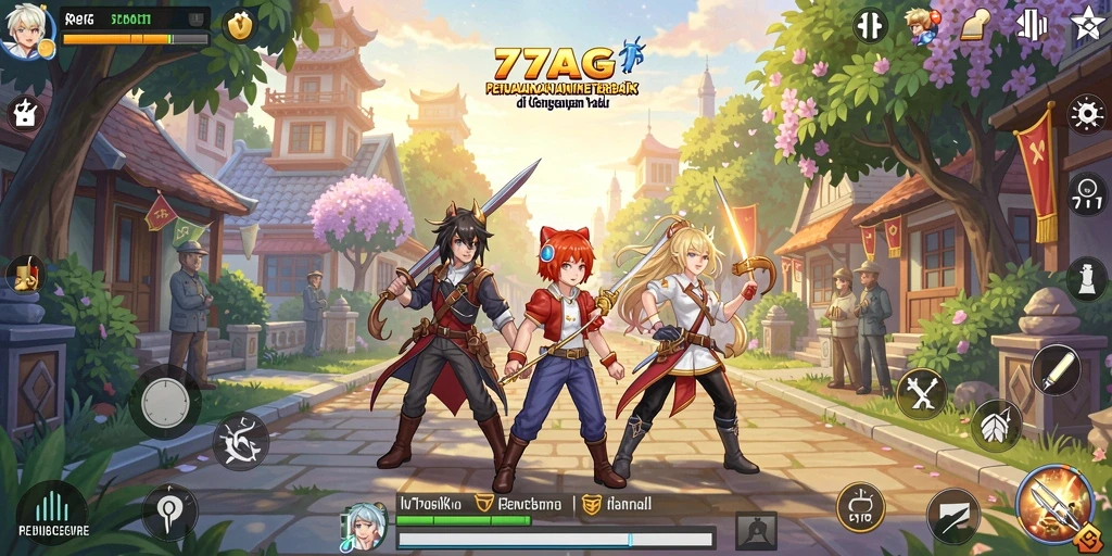 Tampilan gameplay seru dengan karakter Anime ikonik.