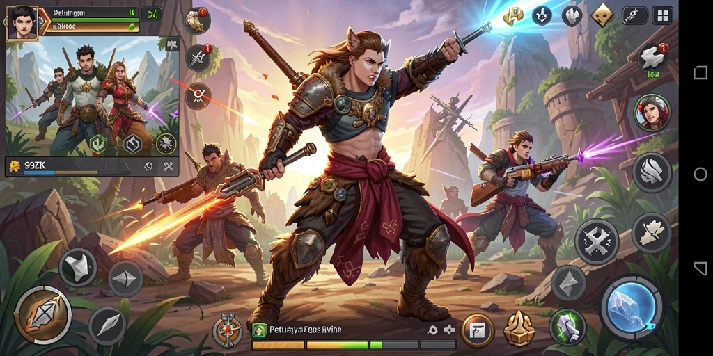 Tampilan gameplay 99ZK yang penuh aksi dan petualangan