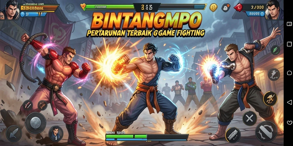 Tampilan pertarungan seru dalam BINTANGMPO dengan efek visual yang menakjubkan.