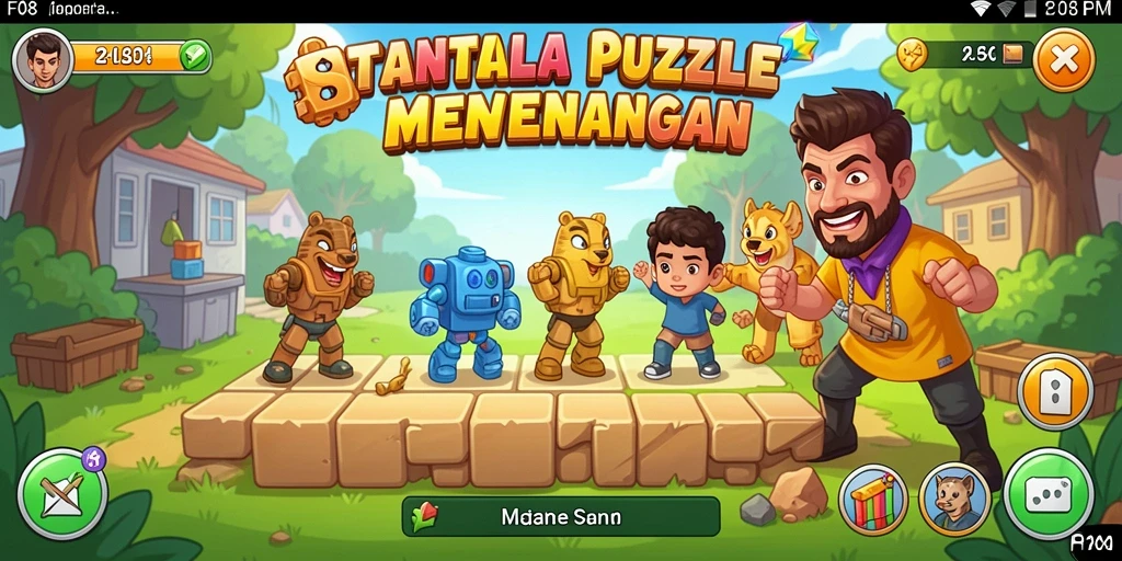 Screenshot game F08 menampilkan gameplay puzzle yang menarik dan menantang.