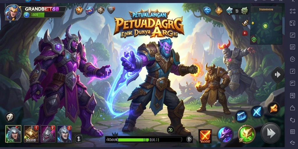 Gameplay penuh aksi dalam GRANDBET88 dengan karakter unik dan pertarungan seru.