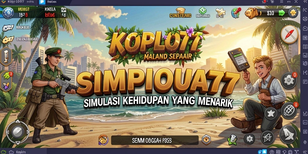 Screenshot gameplay KOPLO77 yang menunjukkan interaksi karakter dalam simulasi.