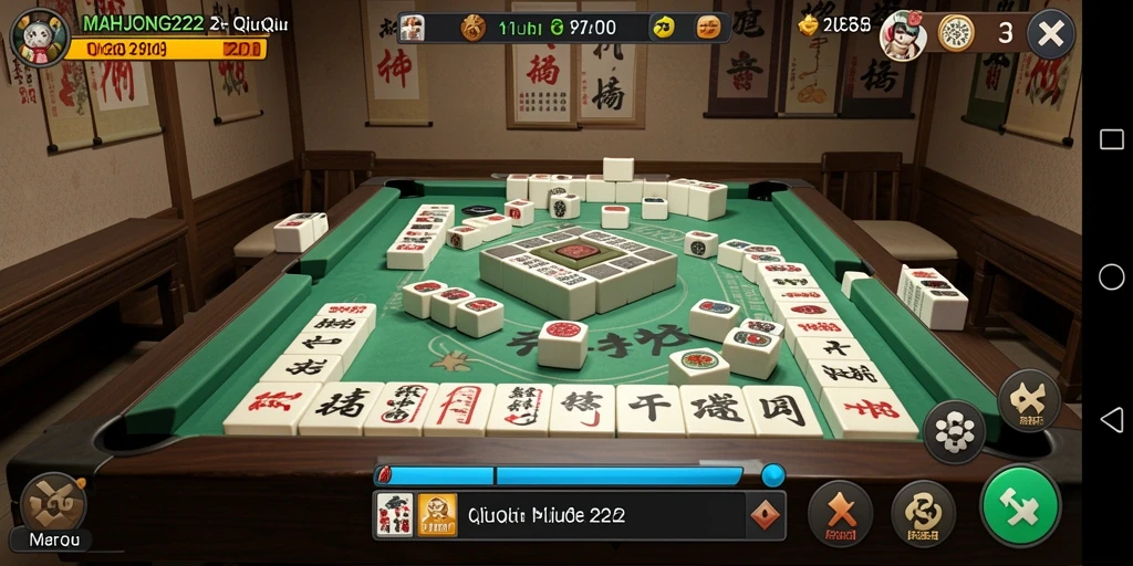 Screenshot MAHJONG222 menunjukkan gameplay QiuQiu yang menegangkan.