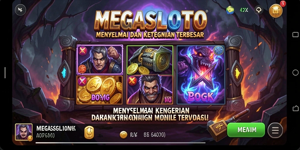 Gameplay menyeramkan dengan suasana mencekam di dalam MEGASLOTO.