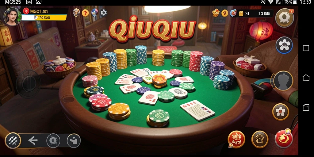 Tampilan gameplay yang seru dalam permainan QiuQiu MG525.