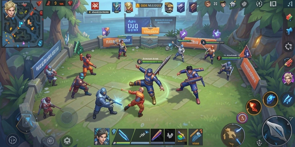 Tampilan seru gameplay MLBB8 dalam aksi sepak bola.