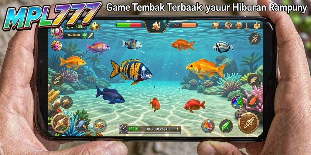 Tampilan gameplay seru dalam MPL777 dengan aksi menembak ikan.