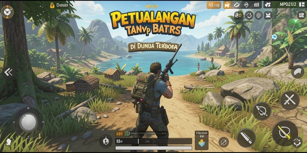 Screenshot MPO2121 menampilkan petualangan asyik di dunia terbuka.