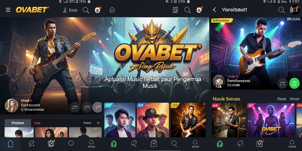 Tampilan gameplay OVABET dengan pengguna bermain musik.
