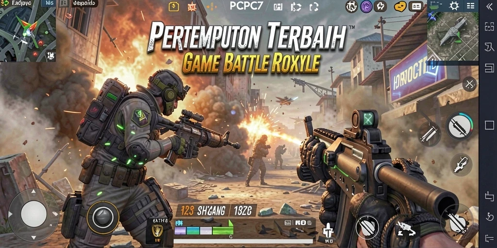 Tampilan gameplay seru dalam pertempuran Battle Royale.