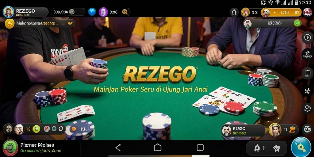 Tampilan gameplay seru di REZEGO saat bermain Poker.