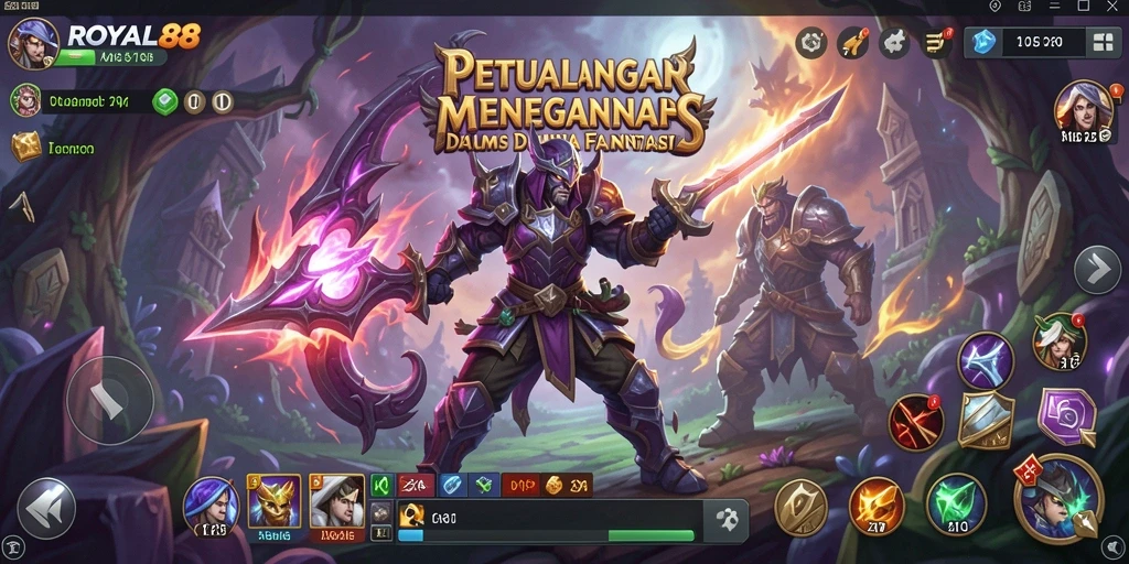 Tampilan gameplay menakjubkan dari ROYAL88 saat menjelajahi dunia petualangan.