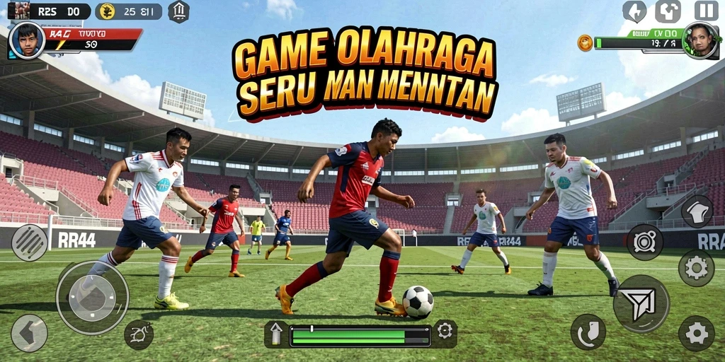Tampilan screenshot gameplay RR44 yang menampilkan aksi seru di lapangan.