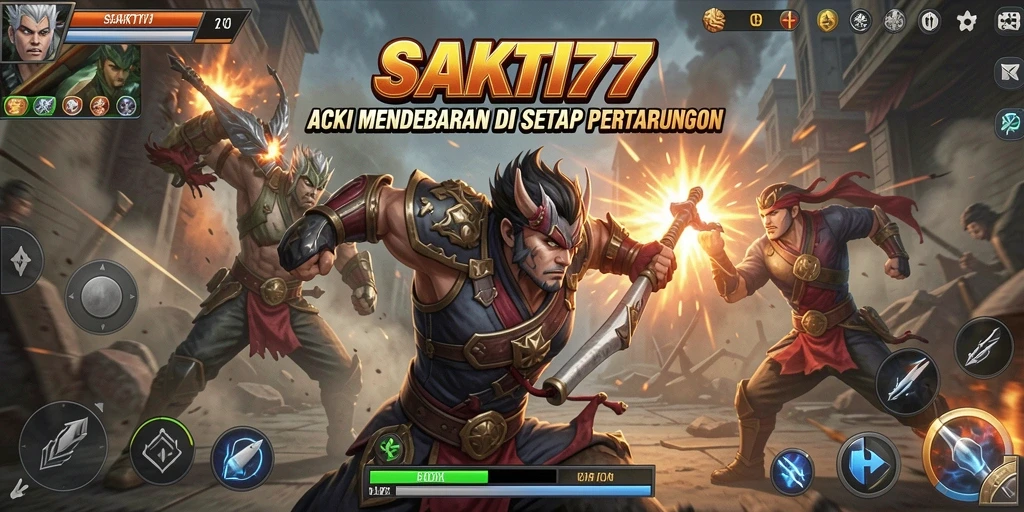 Screenshot SAKTI77 menampilkan pertarungan aksi mendebarkan.