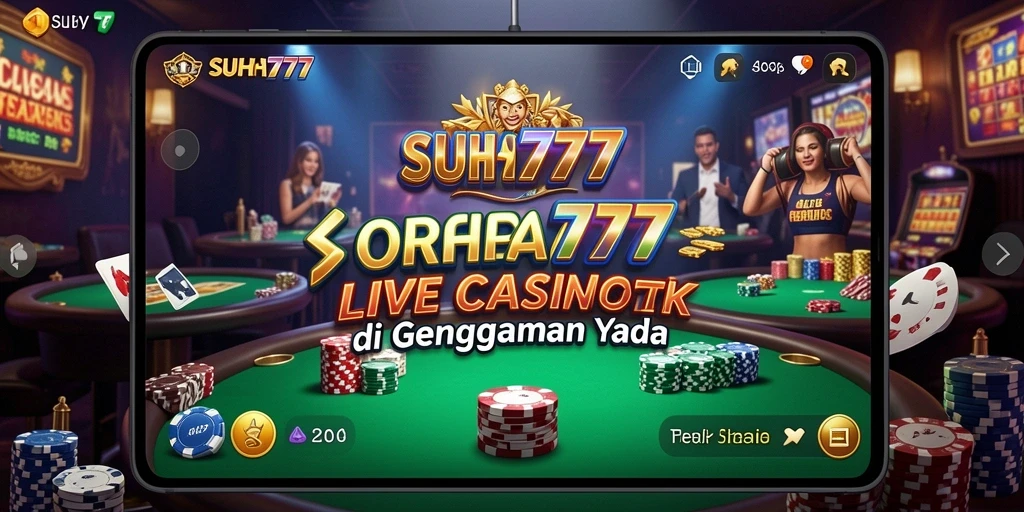 Screenshot gameplay SUHU777 menampilkan dealer live yang sedang bermain.