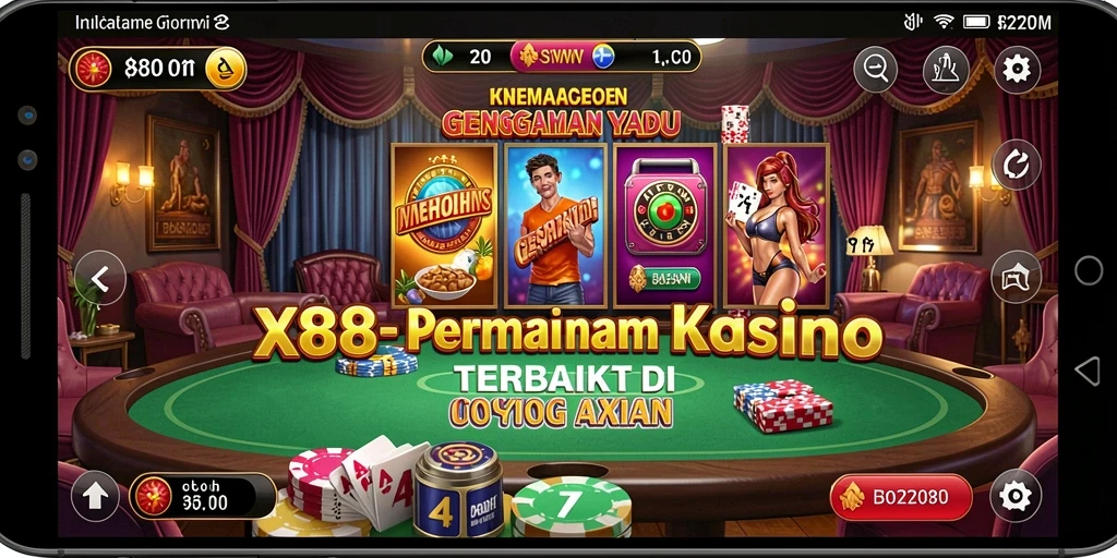 Screenshot gameplay X88 menunjukkan suasana kasino yang mendebarkan dan menyenangkan.